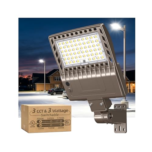 200W LED Parking Lot Lights Outdoor Dusk to Dawn Photocell