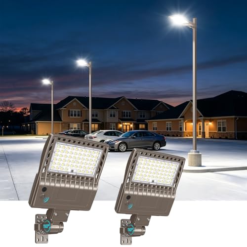 2Pack LED Parking Lot Lights Dusk to Dawn Photocell
