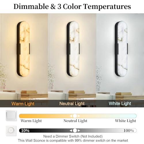 20" Alabaster Wall Sconces Set of Two Black 2Pack