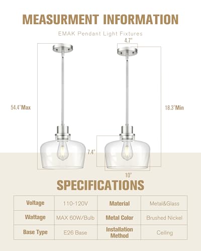 10 Inch Brushed Nickel Pendant Light