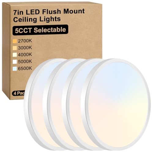 7 Inch Flush Mount LED Ceiling Light Fixture (4 Count)