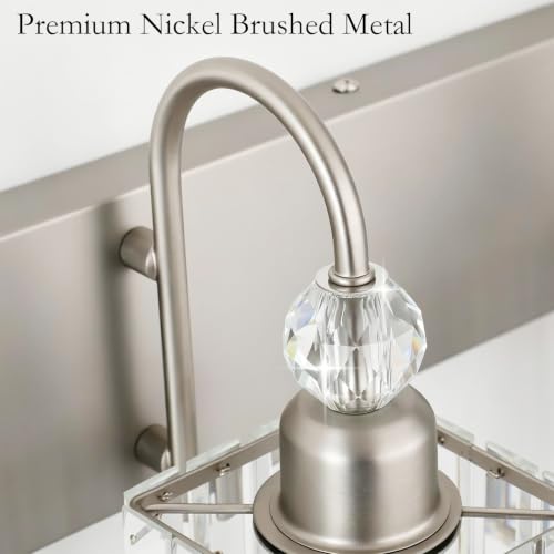 Crystal Vanity Light for Bathroom Brushed Nickel Modern 6 Light Bathroom Lighting Fixtures Over Mirror