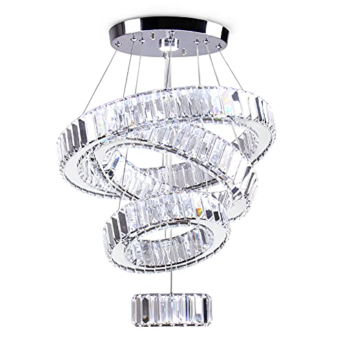4 Ring Adjustable Crystal Chandelier