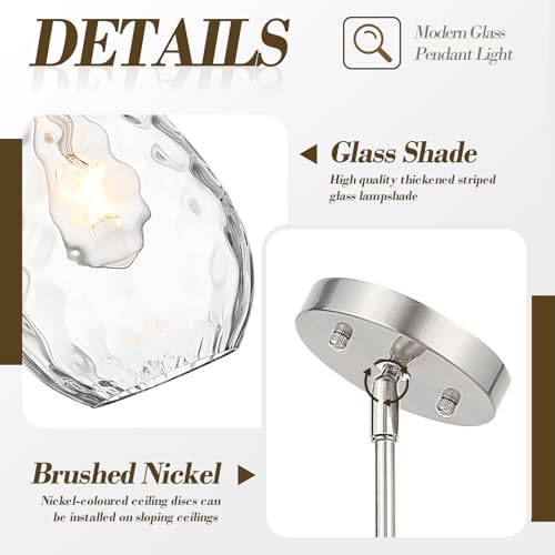 Brushed Nickel Pendant Lights Kitchen Island 2 Pack (2 Count)