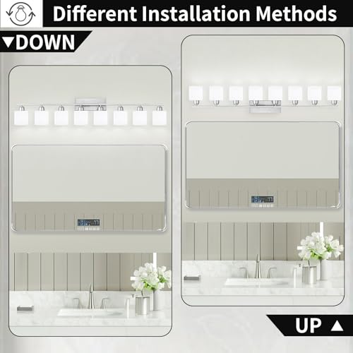 Brushed Nickel Bathrooms Lights for Huge Mirror