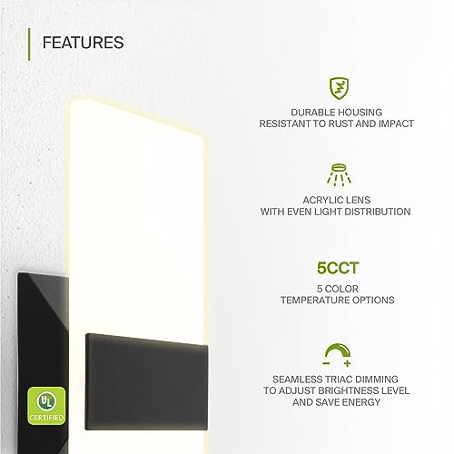 12 Inch Indoor LED Wall Sconce (2 Count)