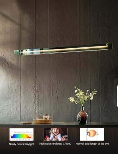 Glass Modern Black Linear Pendant Light