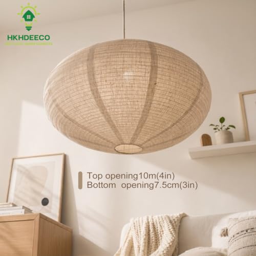 20 Inch Oval Linen Pendant Light Shade