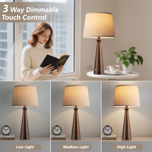 Modern Touch Lamps for Nightstand (2 Count)