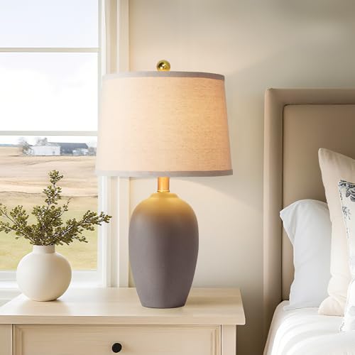 21'' Set of 2 Farmhouse Ceramic Small Table Lamps for Living Room Bedroom (2 Count)
