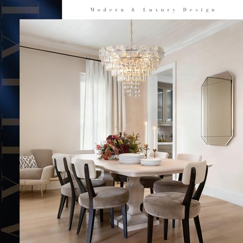 Flower Crystal Luxury Chandelier Gold 24" 12