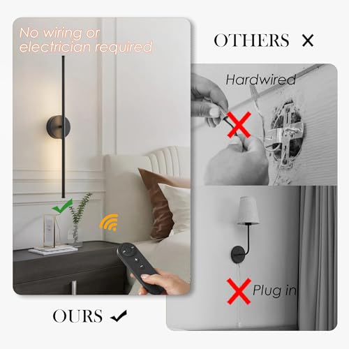 Battery Operated Wall Sconces Set of Two Wireless Wall Lights (2 Count)