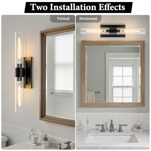 Black Brass Bathroom Wall Sconce