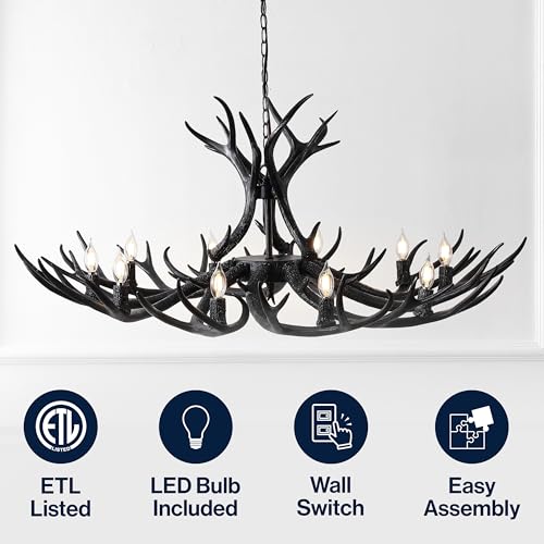 Eldora 10 Light Resin Antler Chandelier 49"
