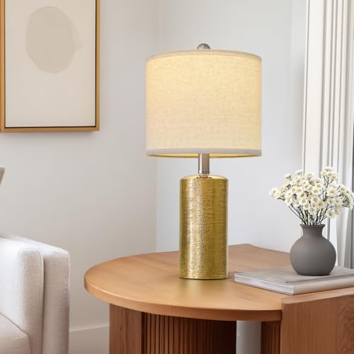 Small Table Lamps 20.25" Bedside Lamps Gold Table Lamp for Living Room