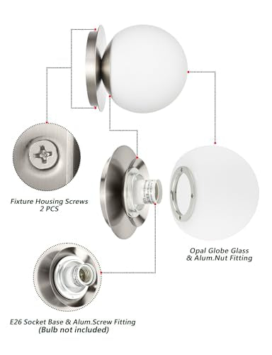 Wall Sconces 1 Light Modern Globe Sconce in Brushed Nickel