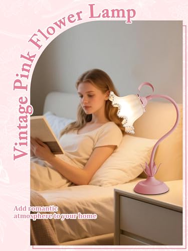 Flower Table Lamp LED Reading Light Vintage Night light