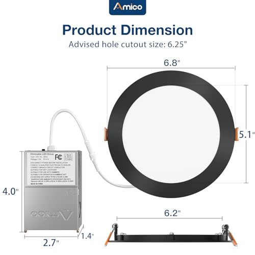 12 Pack 6 Inch LED Recessed Lighting (12 Count)