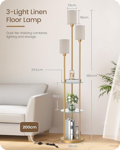 Floor Lamp with Shelves