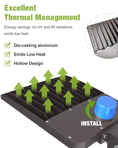 LED Parking Lot Shoebox Lights with Dusk to Dawn Sensor