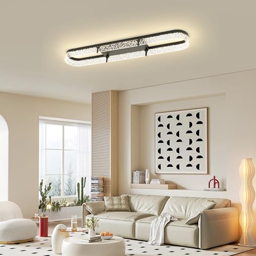 43 inch Modern Black LED Ceiling Light Fixture