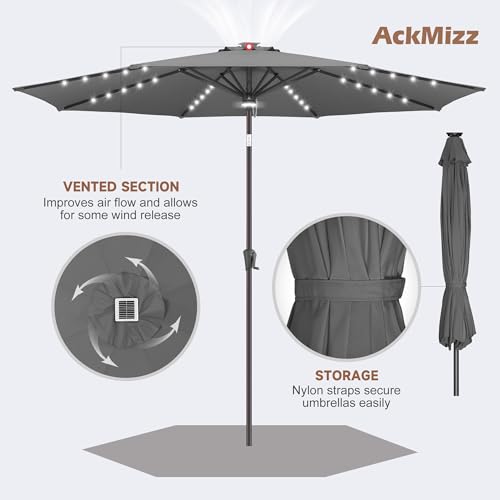 Solar Patio Umbrella with Centre Light
