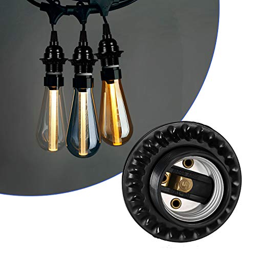Black E26 E27 Light Sockets