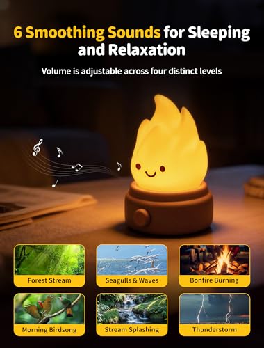 Campfire Night Light with 6 White Noise