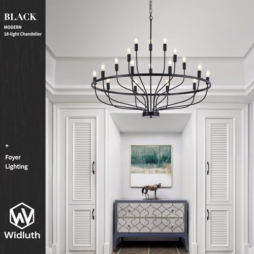 39.4" Large Black Chandelier