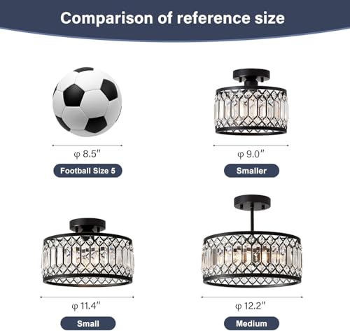 Crystal Black Ceiling Light