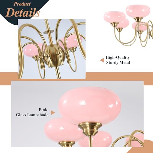 Gold Mid Century Chandelier Over Table 8