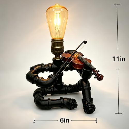 Industrial Pipe Violinist Table Lamp
