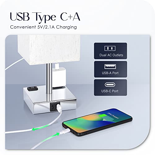 Bedside Lamp with USB Ports