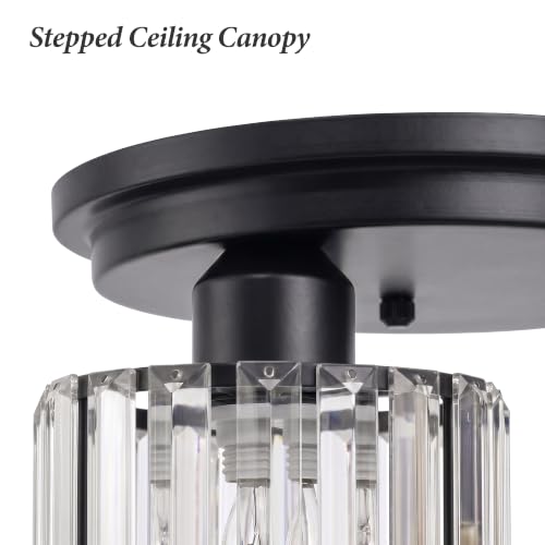 13" Crystal Semi Flush Mount Ceiling Light