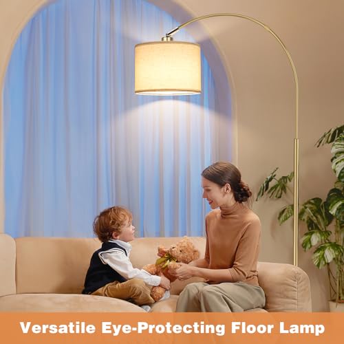 Dimmable Arc Floor Lamp with Remote