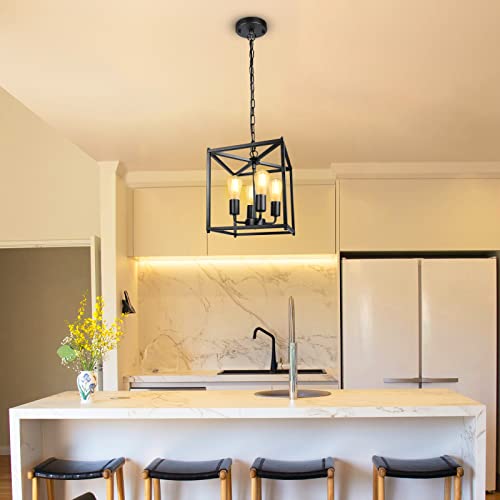 4 Light Black Farmhouse Chandelier