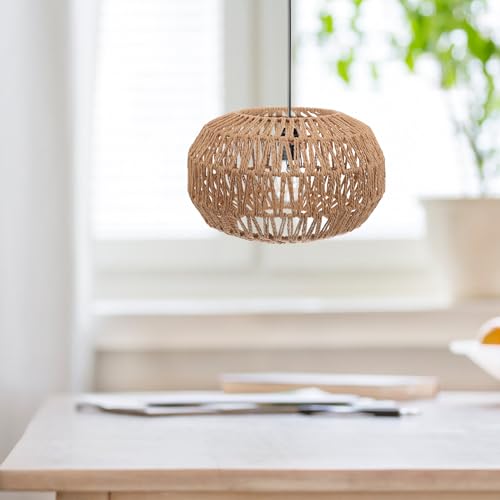 Woven Paper Rope Lamp Shade Simulation Rattan Pendant Light Shade