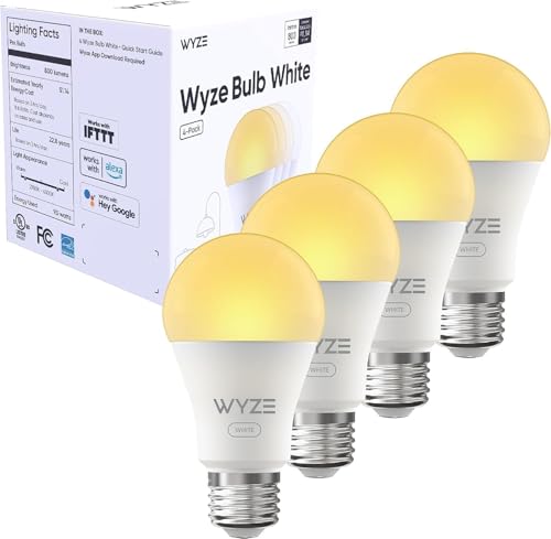 800LM A19 Tunable Smart Light Bulb White (4 Count)