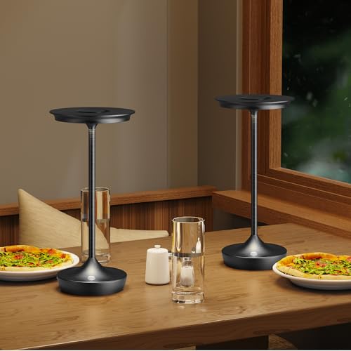 LED Cordless Table Lamp 6000mAh Rechargeable Battery Outdoor Light Black