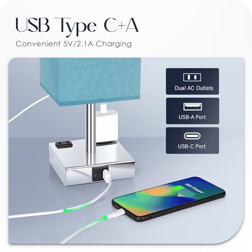 Bedside Lamp with USB Ports