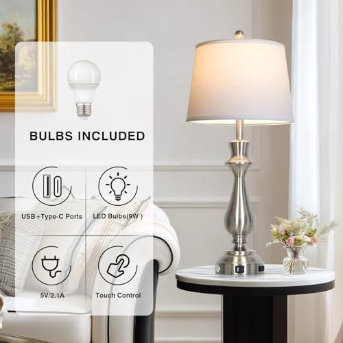 Modern Silver Table Lamp for Living Room