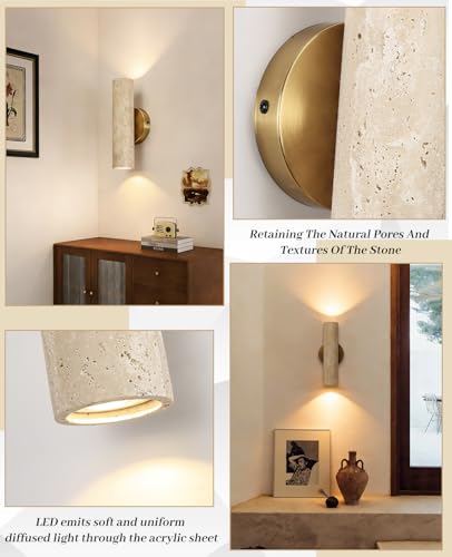 11" Natural Travertine Wall Sconce