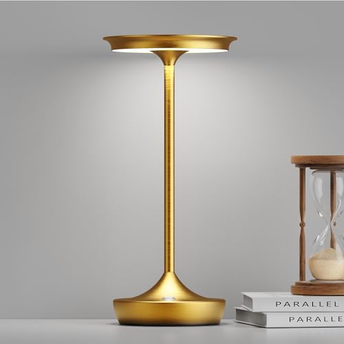 LED Cordless Table Lamp 6000mAh Rechargeable Battery Outdoor Light Gold