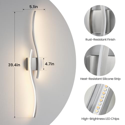 Nickel LED Bathroom Vanity Lights