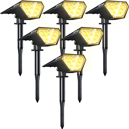 Solar Spot Lights Outdoor Bright 700 Lumen 3000K Warm White 6 Pack (6 Count)