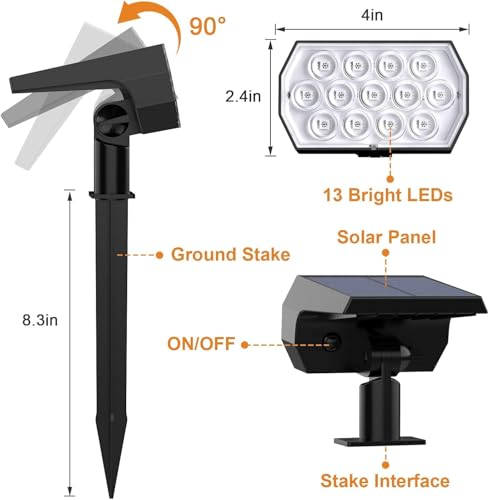 Solar Color Changing Spot Lights Outdoor (2 Count)