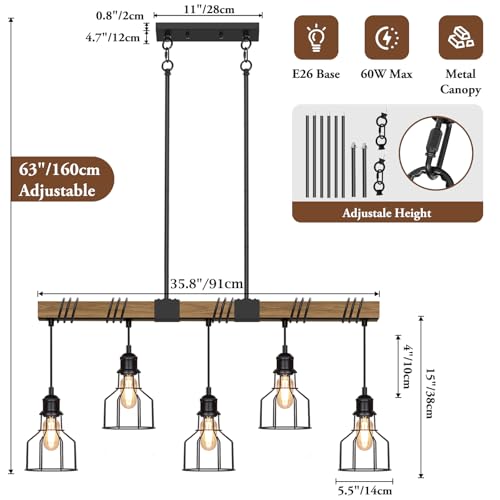 5 Light Dining Room Light Fixture Pendant Lights Kitchen Island