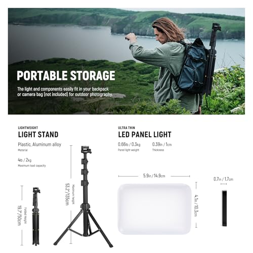 Basics LED Video Light Panel Lighting Kit