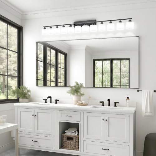 12 Light Black Vanity Lights for Giant Mirror