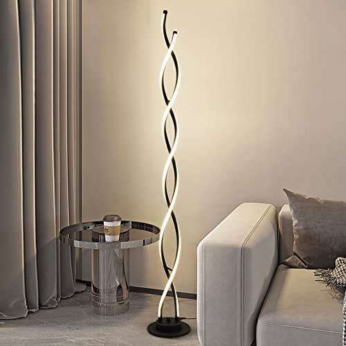 Modern Floor Lamps for Living Room Black 3‑Color Remote Dimmable